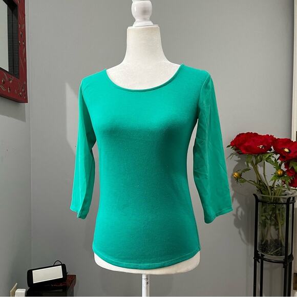 NEW Ann Taylor Tricot Knit Chiffon 3/4 Sleeve Tie Bow Layering Sweater XXSP NWT - Picture 6 of 16